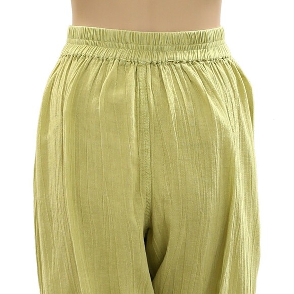 Free People Gianna Ruched Gaucho Pull-On Pants Cropped Low Rise Cotton M 284721 - Picture 7 of 8